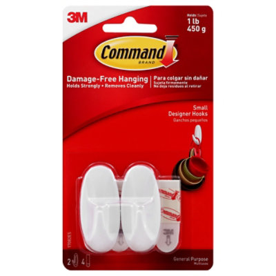 3M Command Designer Hooks Small White - 2 Count - Image 1