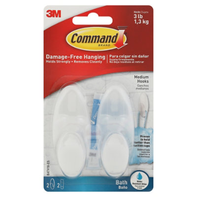 3M Command Water Resistant Strips Hook Damage-free Hanging