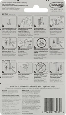 3M Command Hook 1 Satin Nickel Double Bath Hook With 1 Large Water Resistant Strip - Each - Image 4