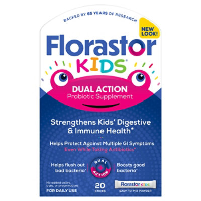 FlorastorKids Daily Probiotic Supplement Powder Sachets Tutti Frutti - 20 Count - Image 3