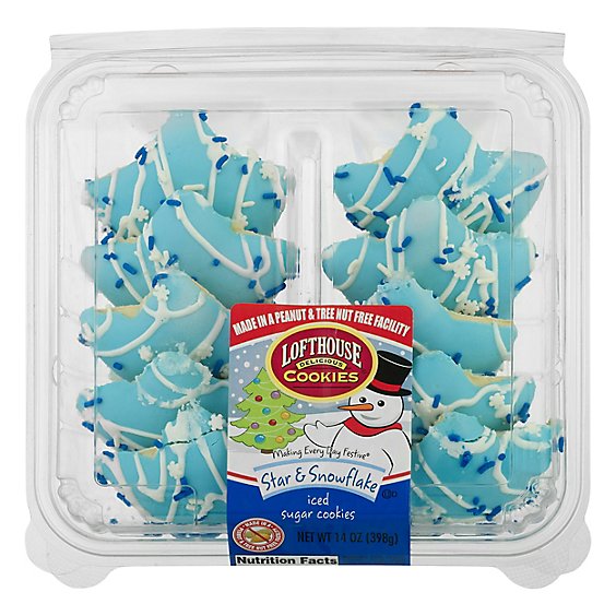 Lofthouse Iced Blue Star Sugar Cookies - 14 Oz