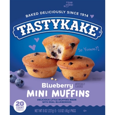 Tastykake Blueberry Flavored Mini Muffins 5 Pouches - 20 Count - Image 3