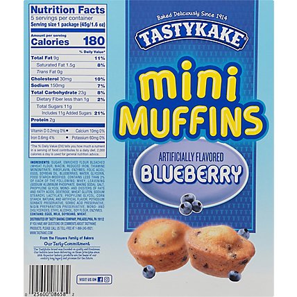 Tastykake Blueberry Flavored Mini Muffins 5 Pouches - 20 Count - Image 6