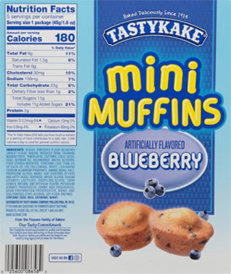 Tastykake Blueberry Flavored Mini Muffins 5 Pouches - 20 Count - Image 8