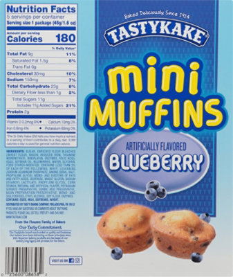 Tastykake Blueberry Flavored Mini Muffins 5 Pouches - 20 Count - Image 6