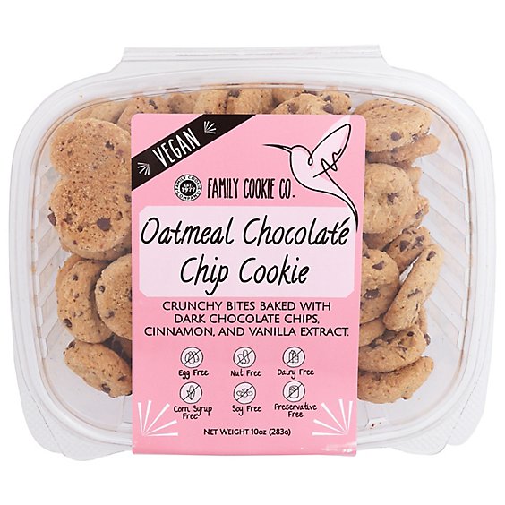 Family Cookie Co Mini Vegan Oatmeal Choc - 10 Oz