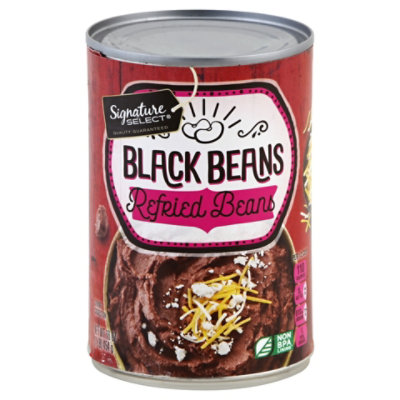 Signature SELECT Beans Refried Black - 16 Oz