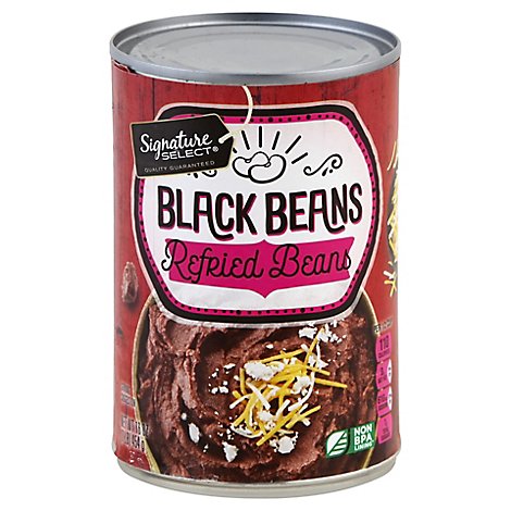 Signature Select Beans Refried Black - 16 Oz