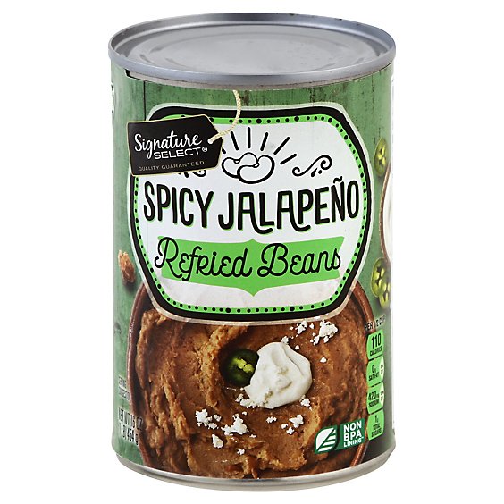 Signature Select Beans Refried Spicy Jalapeno - 16 Oz