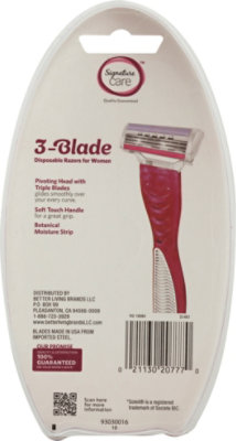 Signature Select/Care Womens Razors 3 Blade Disposable Pink - 4 Count - Image 4