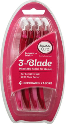 Signature Select/Care Womens Razors 3 Blade Disposable Pink - 4 Count - Image 2