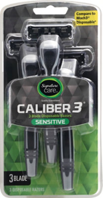 Signature Select/Care Razors Disposable Mens 3 Blade Sensitive - 3 Count - Image 2