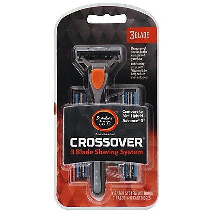 Signature Care Razors Crossover 3 Blade System - 6 Count - Image 1