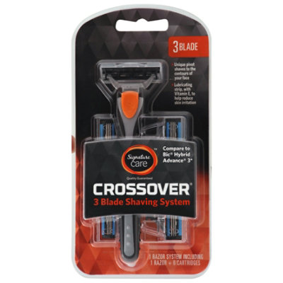 Signature Select/Care Razors Crossover 3 Blade System - 6 Count