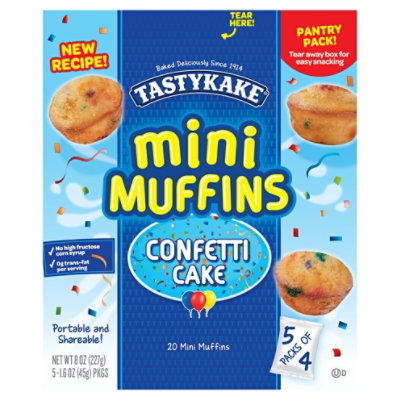 Tastykake Confetti Cake Mini Muffins 5 Pouches- 20 Count - Image 4