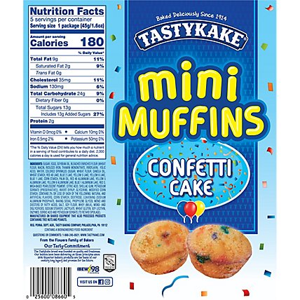 Tastykake Confetti Cake Mini Muffins 5 Pouches- 20 Count - Image 6