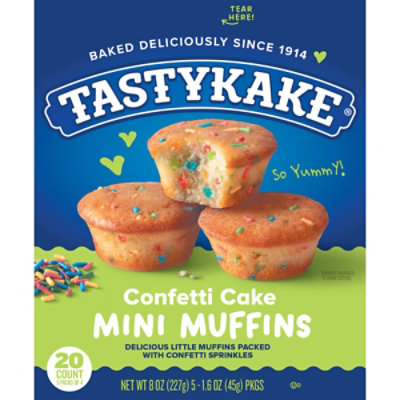 Tastykake Confetti Cake Mini Muffins 5 Pouches- 20 Count - Image 1