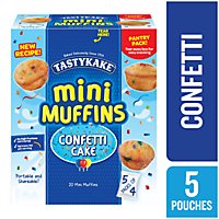 Tastykake Confetti Cake Mini Muffins 5 Pouches- 20 Count - Image 1