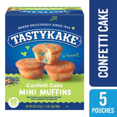 Tastykake Confetti Cake Mini Muffins 5 Pouches- 20 Count - Image 2