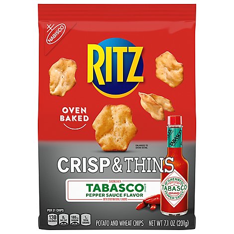 Ritz Crips & Thins Tobasco Oven Baked - 7.1 Oz