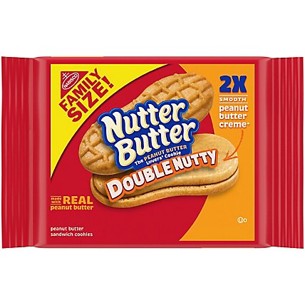 Nutter Butter Sandwich Cookies Double Nutty Peanut Butter - 15.27 Oz - Image 2