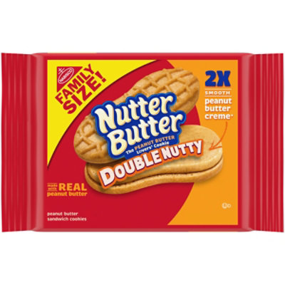 Nutter Butter Double Nutty Peanut Butter Sandwich Cookies Family Size - 15.27 Oz - Image 1