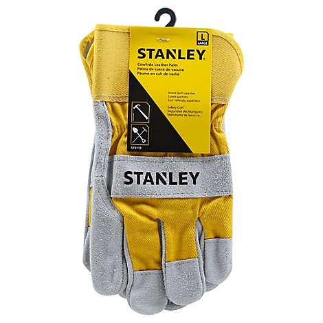 Stanley Gloves Cowhide Leather Palm Large - Each