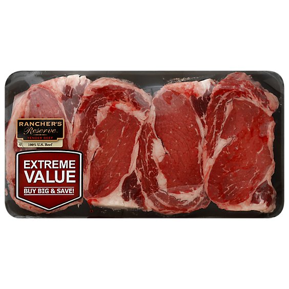 Beef Rib Steak Bone In Value Pack - 3.5 Lb