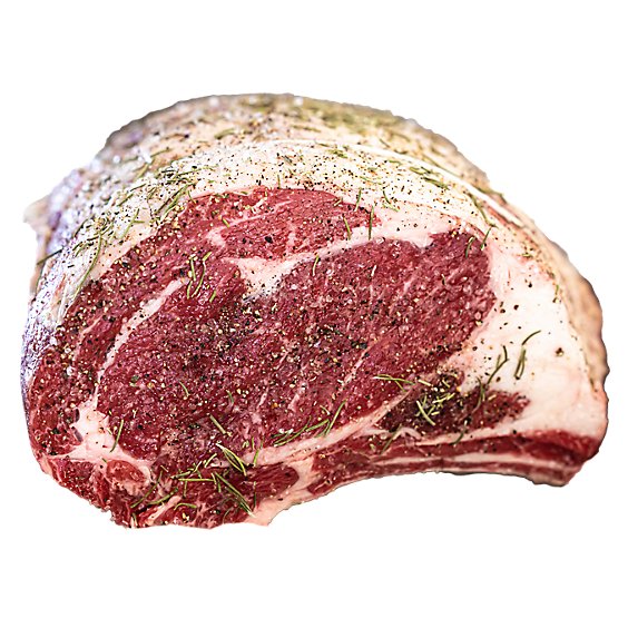 Beef Rib Roast Bone In With Roasting Pan Seasoned - Weight Between 4-6 Lb