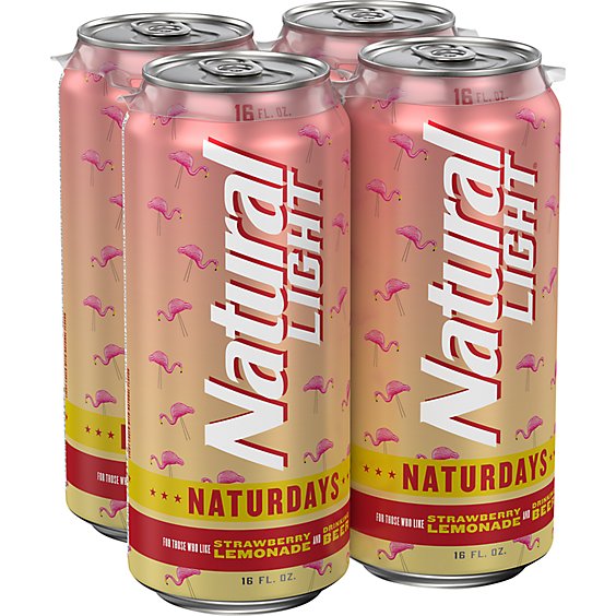 Natural Light Naturdays Strawberry Lemonade Beer Cans - 4-16 Fl. Oz.