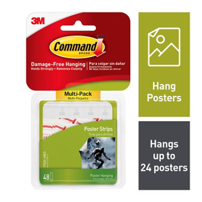 3M Command Poster Strips Multi Pack - 48 Count - Image 1