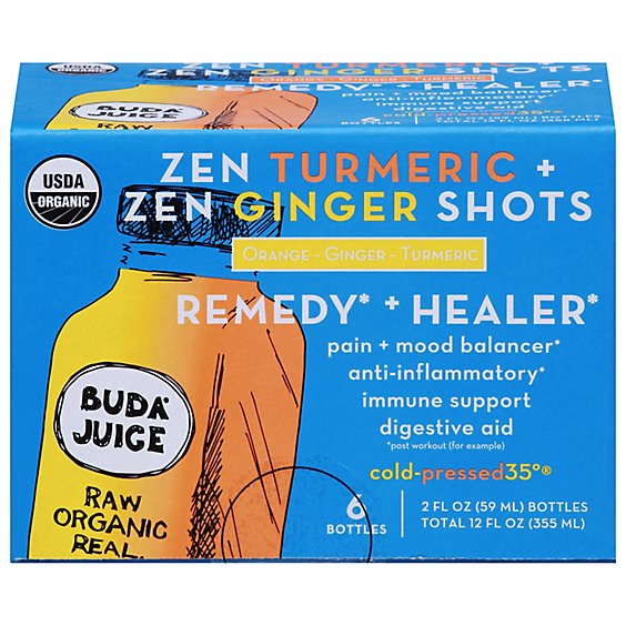 Organic Zen Ginger Turmeric Combo Shots - 12 Fl. Oz.