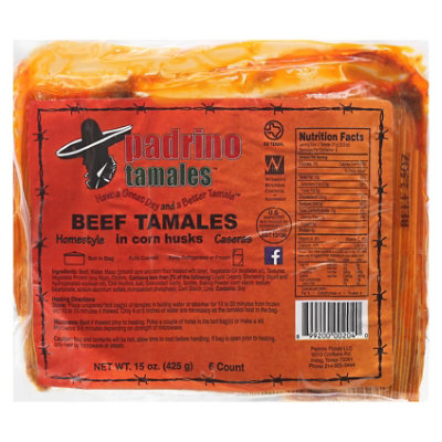 Padrinos Beef Tamale - 15 Oz - Image 3