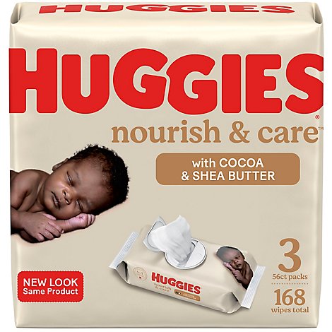Huggies Nourish & Care Scented Baby Wipes - 3-56 Count