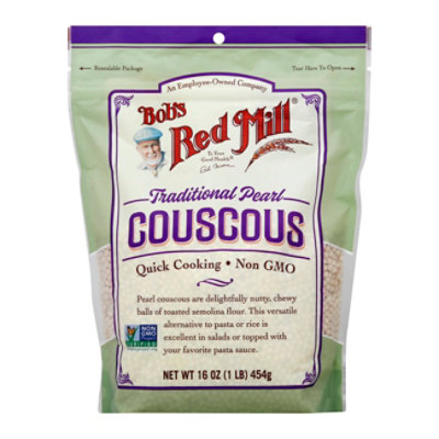 Bobs Red Mill Couscous Traditional Pearl Quick Cooking Non GMO - 16 Oz