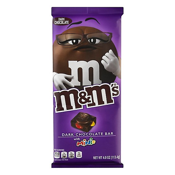 M&M'S Chocolate Bar Dark With Minis - 4 Oz