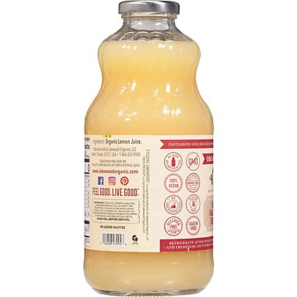 Lakewood Organic Juice Fresh Pressed Pure Lemon - 32 Oz - Image 6