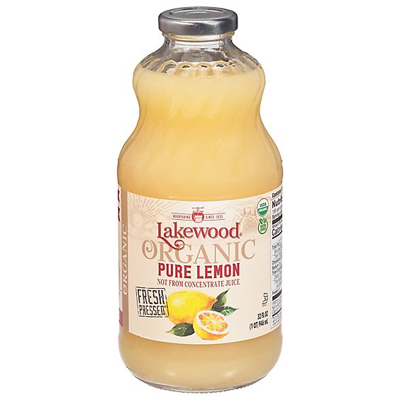 Lakewood Organic Juice Fresh Pressed Pure Lemon - 32 Oz