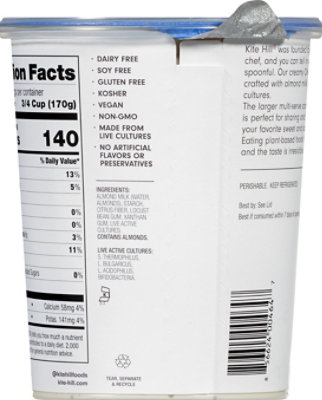 Kite Hill Yogurt Artisan Almond Milk Plain Unsweetened - 32 Oz - Image 6