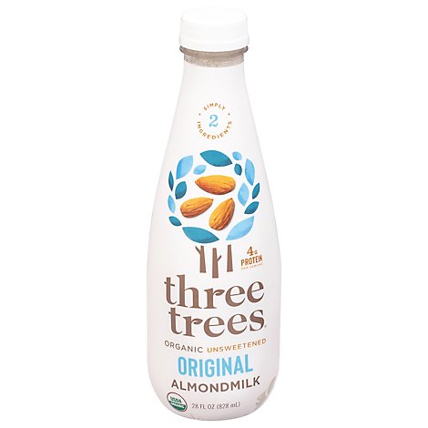Three Trees Almond Milk Unswt Orig Og - 28 Oz