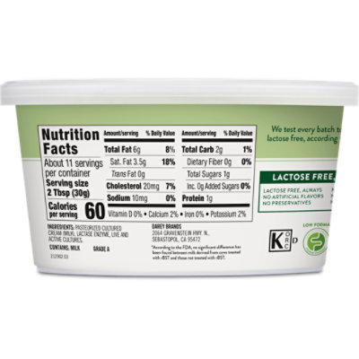 Green Valley Creamery Lactose Free Sour Cream Tub - 12 Oz - Image 2