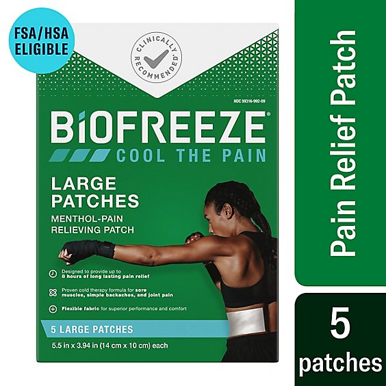 Biofreeze Menthol Pain Relieving Patches - 5 Count