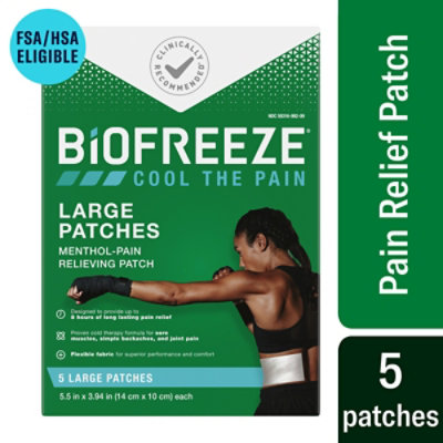 Biofreeze Pain Relief Patches Menthol Large - 5 Count