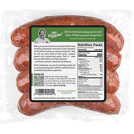 Kiolbassa Sausage Smoked Jalapeno Beef - 13 Oz - Image 5