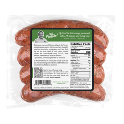 Kiolbassa Sausage Smoked Jalapeno Beef - 13 Oz - Image 4