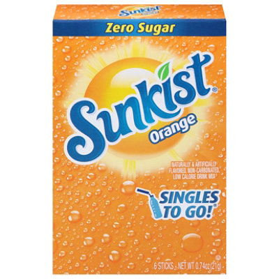 Sunkist Dink Mix Singles To Go Low Calorie Orange 6 Count - 0.74 Oz - Image 3