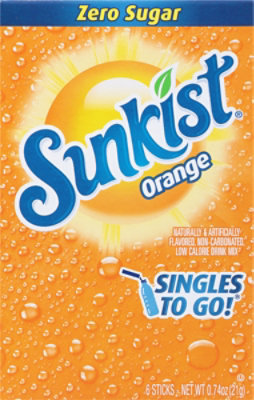 Sunkist Dink Mix Singles To Go Low Calorie Orange 6 Count - 0.74 Oz - Image 2