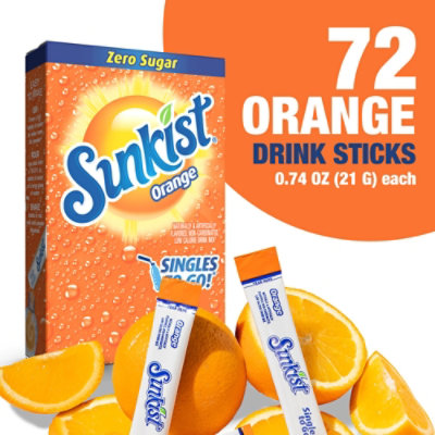 Sunkist Dink Mix Singles To Go Low Calorie Orange 6 Count - 0.74 Oz - Image 3