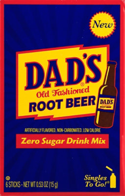 Dads Drink Mix Singles To Go Zero Sugar Old Fashioned Root Beer 6 Count - 0.53 Oz - Image 2