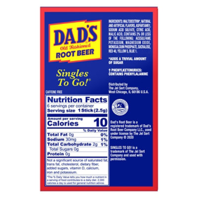 Dads Drink Mix Singles To Go Zero Sugar Old Fashioned Root Beer 6 Count - 0.53 Oz - Image 5